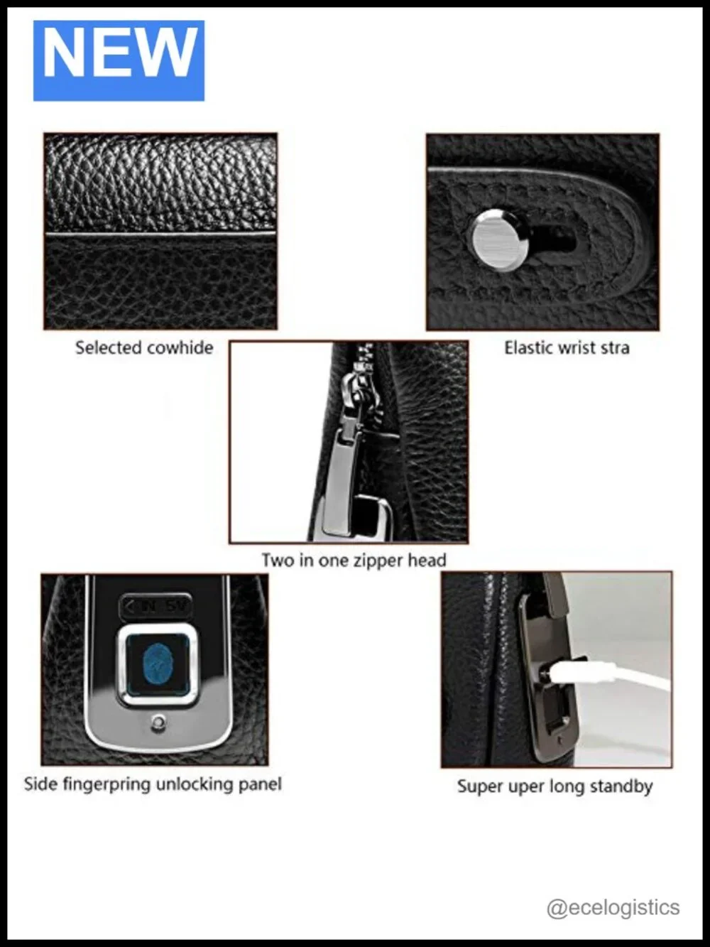 Smart Fingerprint Wallet for Men Women, Leather RFID Blocking Anti Theft Bifold
